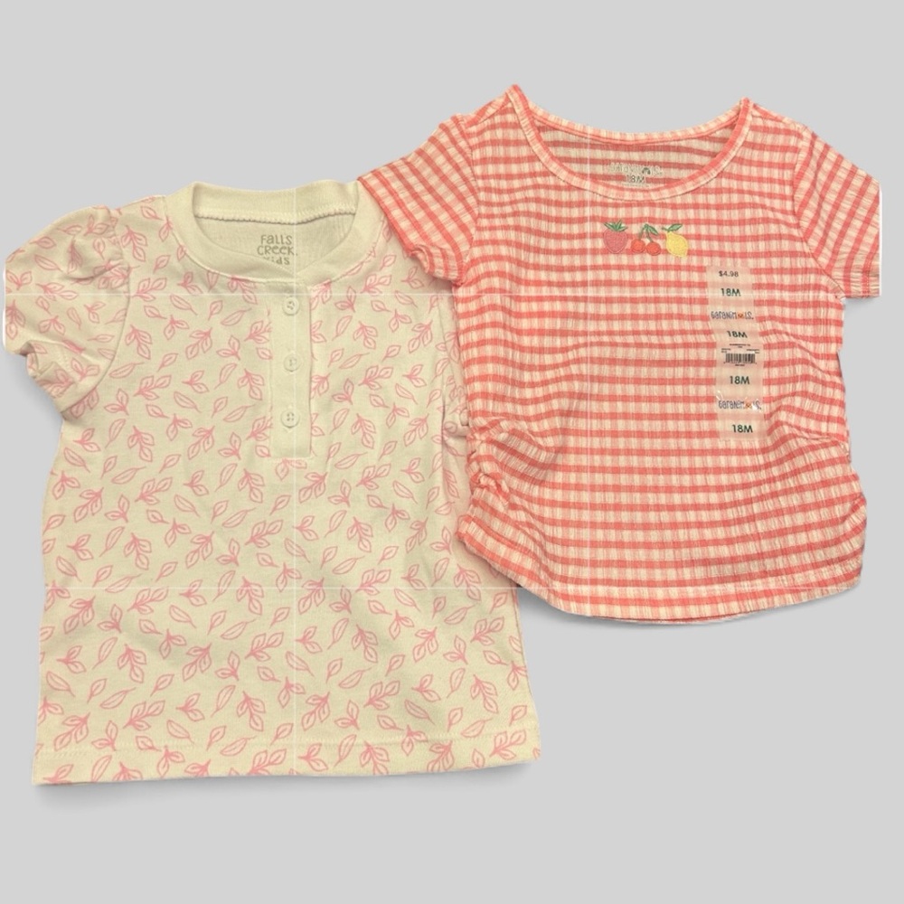 Girly set of baby girl tops and one pair shorts pink cottagecore various sizes